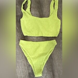Naked Wardrobe Swim, NWOT, S, Lime Green, stretchy Bikini Set